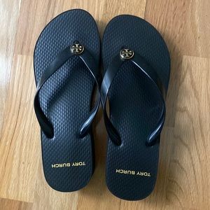 Tory Burch Wedge Flip Flop Black